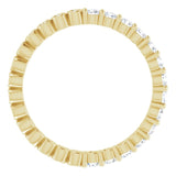 14K Gold Round Natural Diamond Reversible Eternity Band – 2 mm Stones - Yellow Gold - view 2