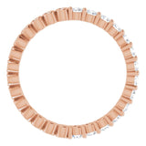 14K Gold Round Natural Diamond Reversible Eternity Band – 2 mm Stones - Rose Gold - view 2