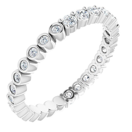 Platinum Round Natural Diamond Reversible Eternity Band – 2 mm Stones