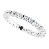 Platinum Round Natural Diamond Reversible Eternity Band – 2 mm Stones - view 5