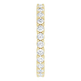 14K Gold Round Natural Diamond Reversible Eternity Band – 2 mm Stones - Yellow Gold - view 4