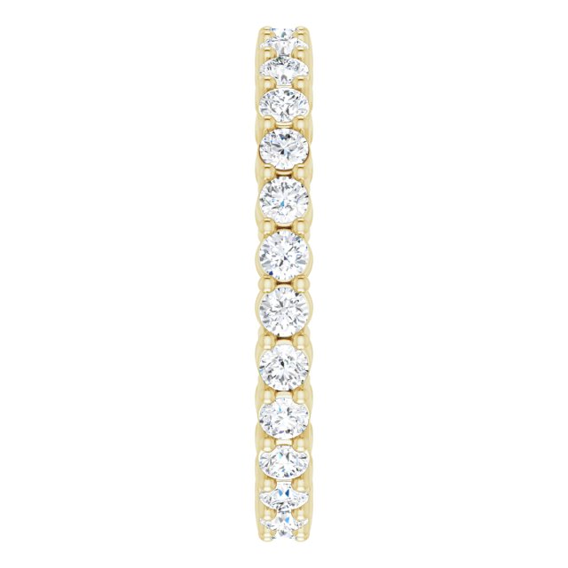 14K Gold Round Natural Diamond Reversible Eternity Band – 2 mm Stones - Yellow Gold - view 4
