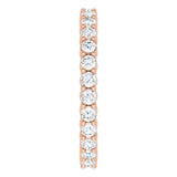 14K Gold Round Natural Diamond Reversible Eternity Band – 2 mm Stones - Rose Gold - view 4