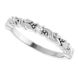 Platinum Round Natural Diamond Three-Stone Sculptural Anniversary Band – 1/10–1/4 CTW - view 5