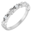 Platinum Round Natural Diamond Three-Stone Sculptural Anniversary Band – 1/10–1/4 CTW