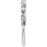 14K Gold Round Lab-Grown Diamond Three-Stone Sculptural Anniversary Band – 2 mm Stones - White Gold - view 4