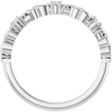 Platinum Round Lab-Grown Diamond Three-Stone Sculptural Anniversary Band – 2 mm Stones - view 2