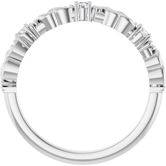 Platinum Round Natural Diamond Three-Stone Sculptural Anniversary Band – 1/10–1/4 CTW - view 2
