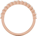 14K Gold Marquise Lab-Grown Diamond Double Row Anniversary Band – 3x1.5 mm Stones - Rose Gold - view 2