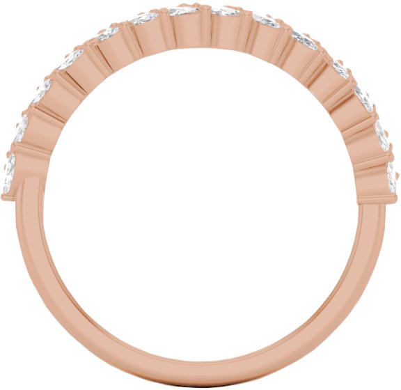 14K Gold Marquise Lab-Grown Diamond Double Row Anniversary Band – 3x1.5 mm Stones - Rose Gold - view 2