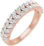 14K Gold Marquise Lab-Grown Diamond Double Row Anniversary Band – 3x1.5 mm Stones - Rose Gold