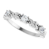 Platinum Round Natural Diamond Three-Stone Sculptural Anniversary Band – 1/10–1/4 CTW - view 5
