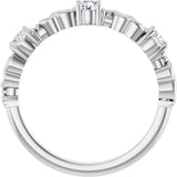 Platinum Round Natural Diamond Three-Stone Sculptural Anniversary Band – 1/10–1/4 CTW - view 2