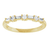 14K Gold Straight Baguette Natural Diamond Anniversary Band – 1/4 CTW - Yellow Gold - view 3