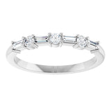 Platinum Straight Baguette Natural Diamond Anniversary Band – 1/4 CTW - view 3