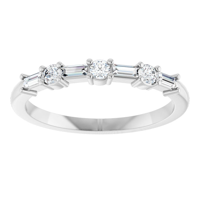 Platinum Straight Baguette Natural Diamond Anniversary Band – 1/4 CTW - view 3
