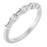14K Gold Straight Baguette Lab-Grown Diamond Anniversary Band – 1/4 CTW - White Gold