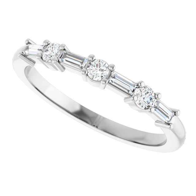 Platinum Straight Baguette Natural Diamond Anniversary Band – 1/4 CTW - view 5