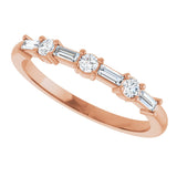 14K Gold Straight Baguette Natural Diamond Anniversary Band – 1/4 CTW - Rose Gold - view 5
