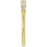 14K Gold Straight Baguette Natural Diamond Anniversary Band – 1/4 CTW - Yellow Gold - view 4