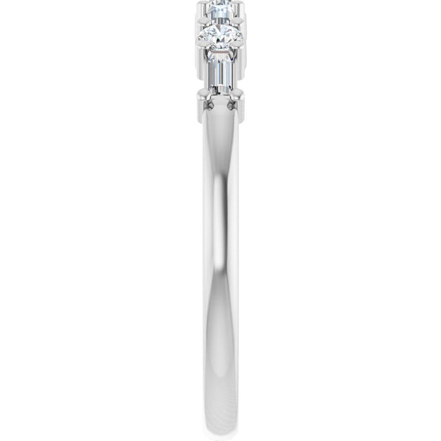 Platinum Straight Baguette Natural Diamond Anniversary Band – 1/4 CTW - view 4