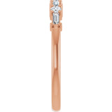 14K Gold Straight Baguette Natural Diamond Anniversary Band – 1/4 CTW - Rose Gold - view 4