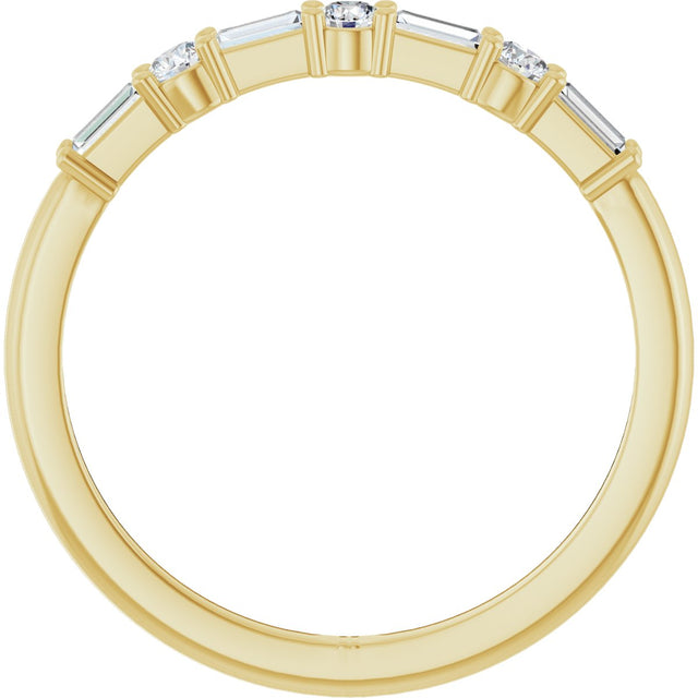 14K Gold Straight Baguette Natural Diamond Anniversary Band – 1/4 CTW - Yellow Gold - view 2