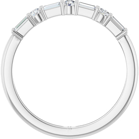 Platinum Straight Baguette Natural Diamond Anniversary Band – 1/4 CTW - view 2