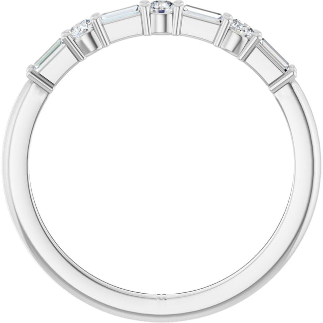 Platinum Straight Baguette Natural Diamond Anniversary Band – 1/4 CTW - view 2