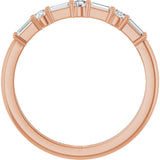 14K Gold Straight Baguette Natural Diamond Anniversary Band – 1/4 CTW - Rose Gold - view 2