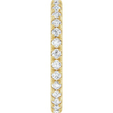 14K Gold Round Lab-Grown Diamond Milgrain French-Set Eternity Band – 2 mm Stones - Yellow Gold - view 4
