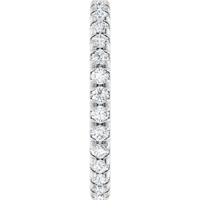 Platinum Round Lab-Grown Diamond Milgrain French-Set Eternity Band – 2 mm Stones - view 4