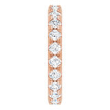 14K Gold Round Lab-Grown Diamond Milgrain French-Set Eternity Band – 2.5 mm Stones - Rose Gold - view 4