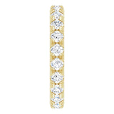 14K Gold Round Lab-Grown Diamond Milgrain French-Set Eternity Band – 2.5 mm Stones - Yellow Gold - view 4