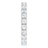 Platinum Round Natural Diamond Milgrain French-Set Eternity Band – 2.5 mm Stones - view 4