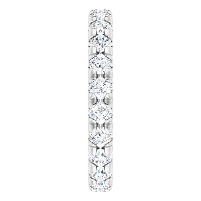 Platinum Round Natural Diamond Milgrain French-Set Eternity Band – 2.5 mm Stones - view 4