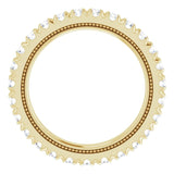 14K Gold Round Natural Diamond Milgrain French-Set Eternity Band – 2 mm Stones - Yellow Gold - view 2