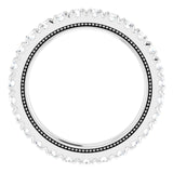 Platinum Round Lab-Grown Diamond Milgrain French-Set Eternity Band – 2 mm Stones - view 2