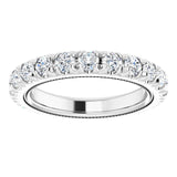 Platinum Round Natural Diamond Milgrain French-Set Eternity Band – 2.5 mm Stones - view 3