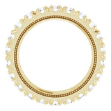 14K Gold Round Lab-Grown Diamond Milgrain French-Set Eternity Band – 2.5 mm Stones - Yellow Gold - view 2