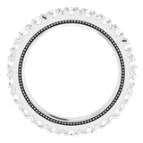 Platinum Round Natural Diamond Milgrain French-Set Eternity Band – 2.5 mm Stones - view 2