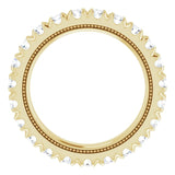 14K Gold Round Natural Diamond Milgrain French-Set Eternity Band – 2.5 mm Stones - Yellow Gold - view 2