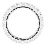 Platinum Round Natural Diamond Milgrain French-Set Eternity Band – 2.5 mm Stones - view 2