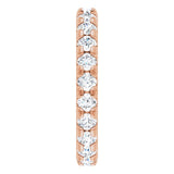 14K Gold Round Lab-Grown Diamond Milgrain French-Set Eternity Band – 2.5 mm Stones - Rose Gold - view 4
