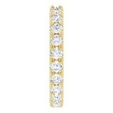 14K Gold Round Natural Diamond Milgrain French-Set Eternity Band – 2.5 mm Stones - Yellow Gold - view 4