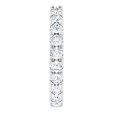 Platinum Round Natural Diamond Milgrain French-Set Eternity Band – 2.5 mm Stones - view 4