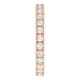 14K Gold Round Natural Diamond Milgrain French-Set Eternity Band – 2 mm Stones - Rose Gold - view 4