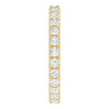 14K Gold Round Lab-Grown Diamond Milgrain French-Set Eternity Band – 2 mm Stones - Yellow Gold - view 4