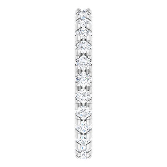 Platinum Round Natural Diamond Milgrain French-Set Eternity Band – 2 mm Stones - view 4