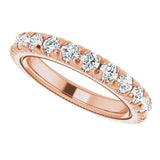 14K Gold Round Lab-Grown Diamond Milgrain French-Set Eternity Band – 2.5 mm Stones - Rose Gold - view 5